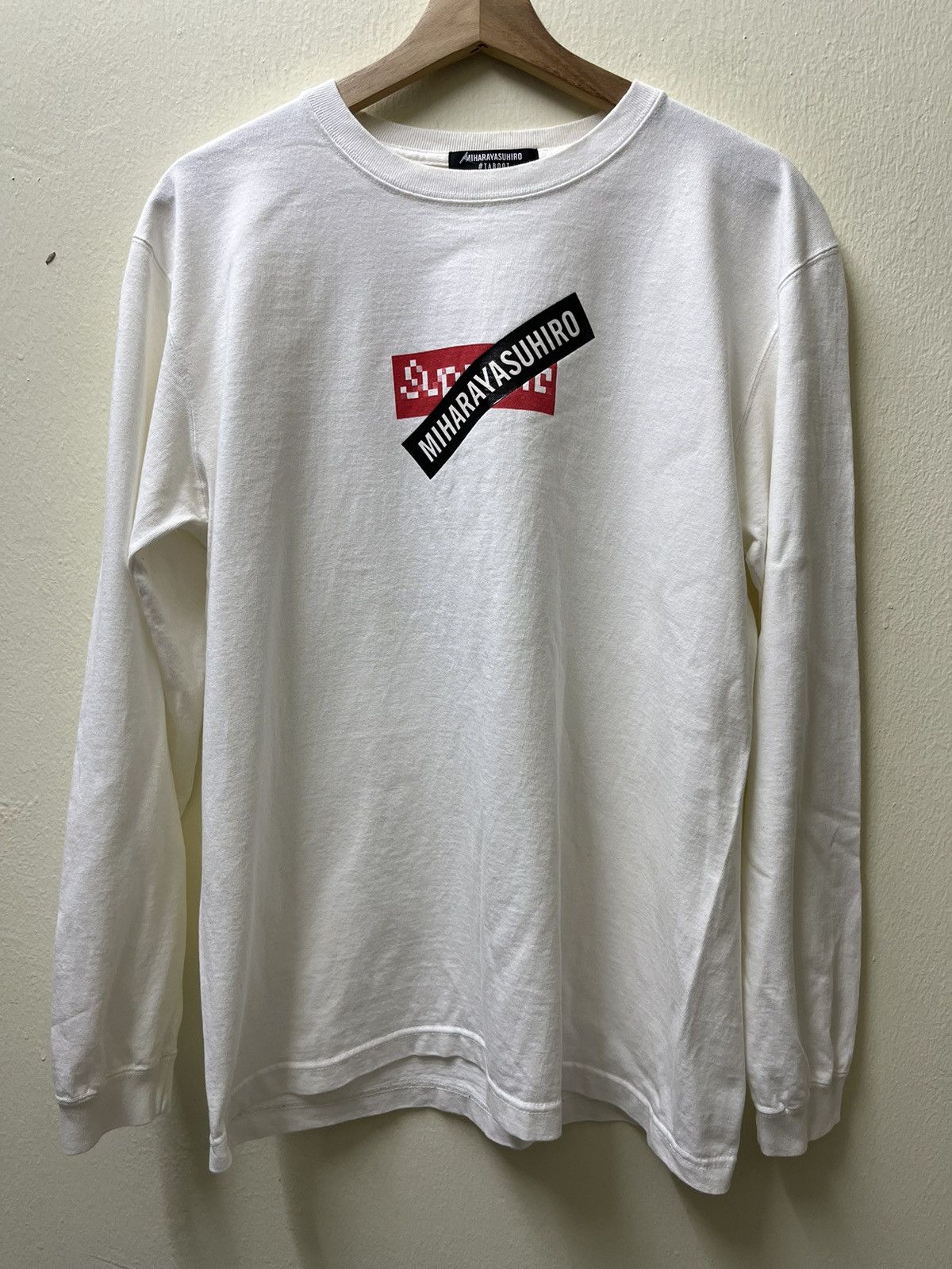 image of Miharayasuhiro Longsleeve Tee in White, Men's (Size Large)