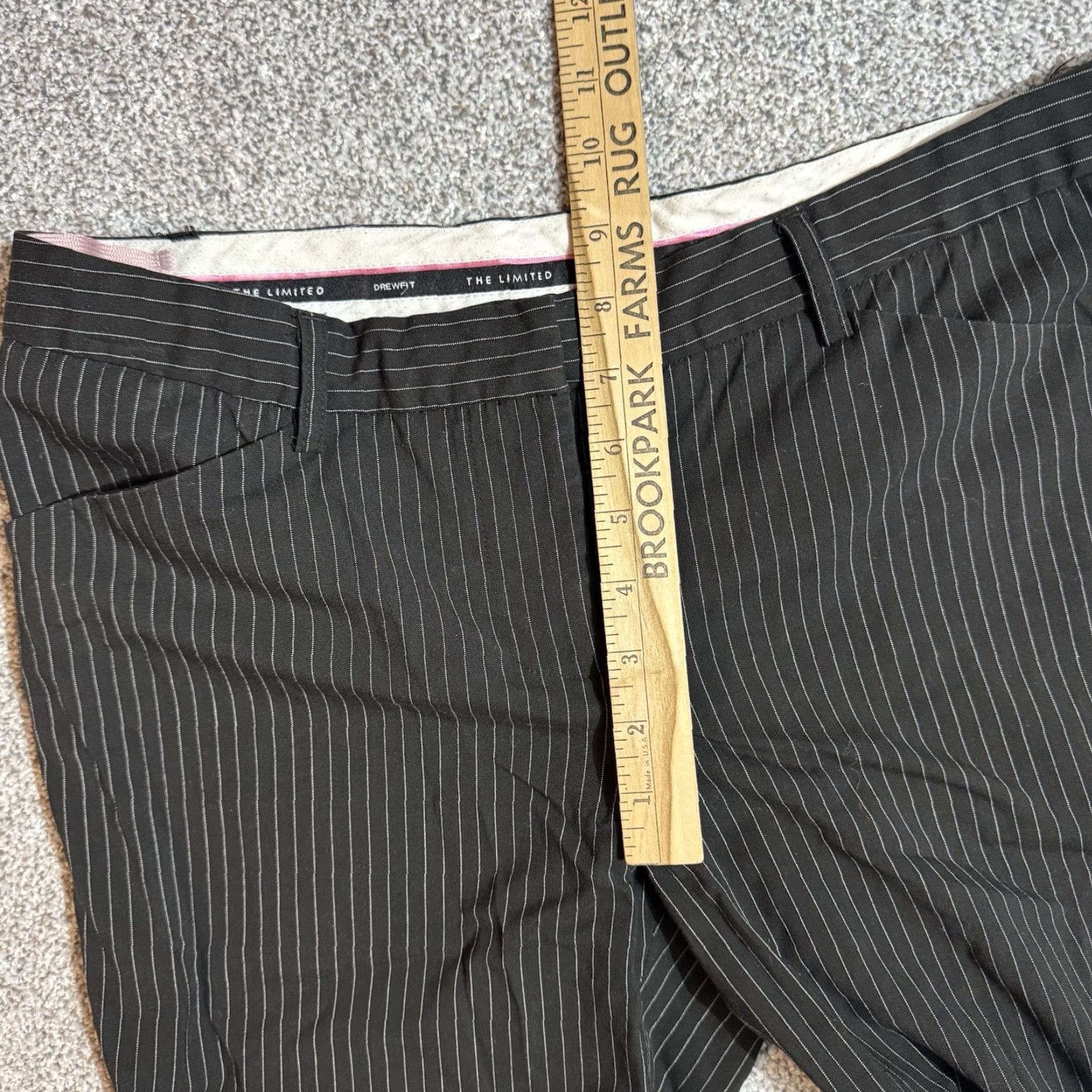 Vintage VINTAGE The Limited Drew Fit Pants Womens 10 Pinstripes Office Workwear Wide-Leg Black Size 10 Reg Size 32" / US 10 / IT 46 - 5 Thumbnail
