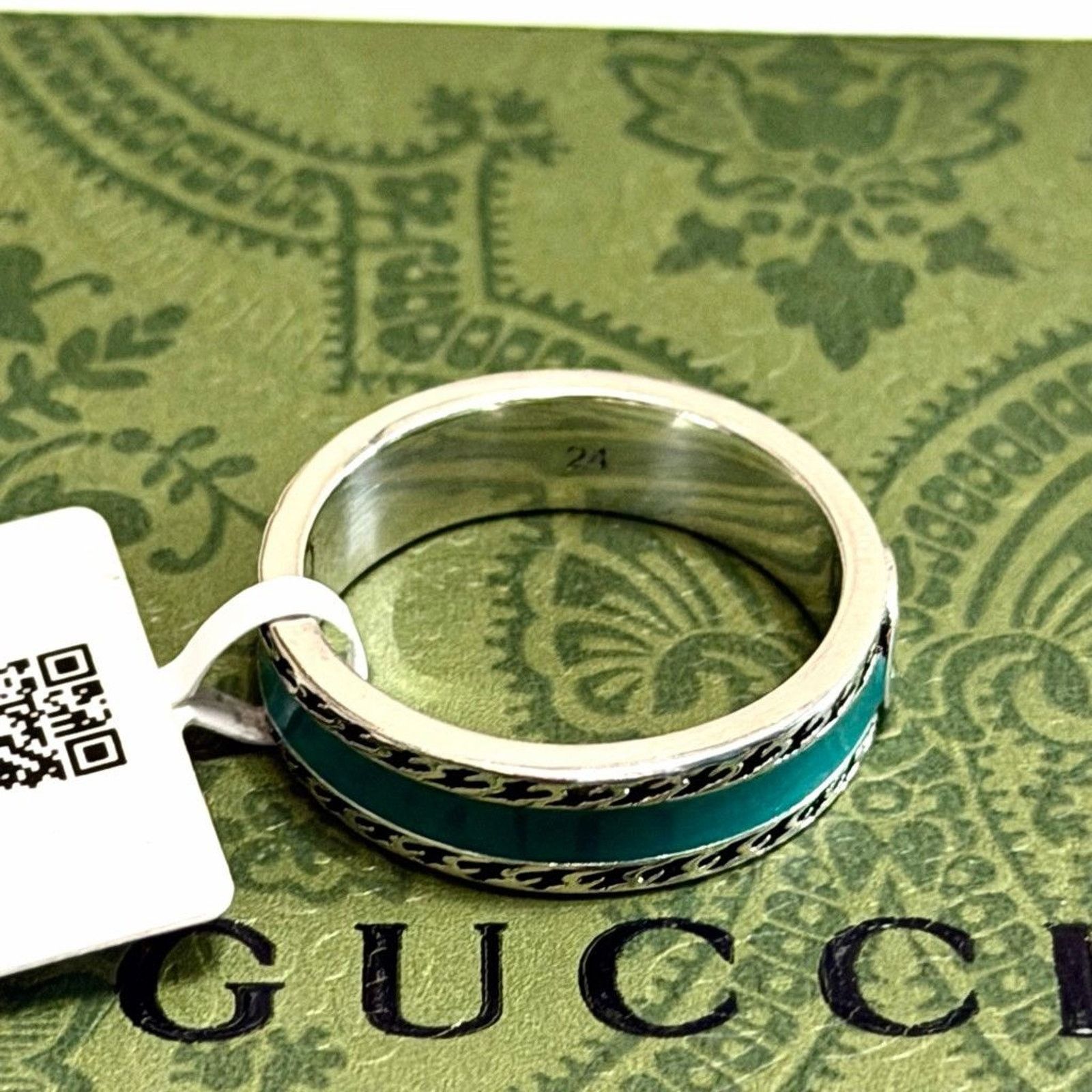 Gucci Gucci Interlocking G Enamel Band Ring - Size 11 Size ONE SIZE - 4 Thumbnail