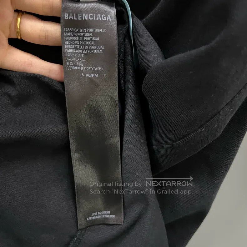 Balenciaga Balenciaga Black Large Destroyed Logo Short Sleeve Size US S / EU 44-46 / 1 - 4 Thumbnail