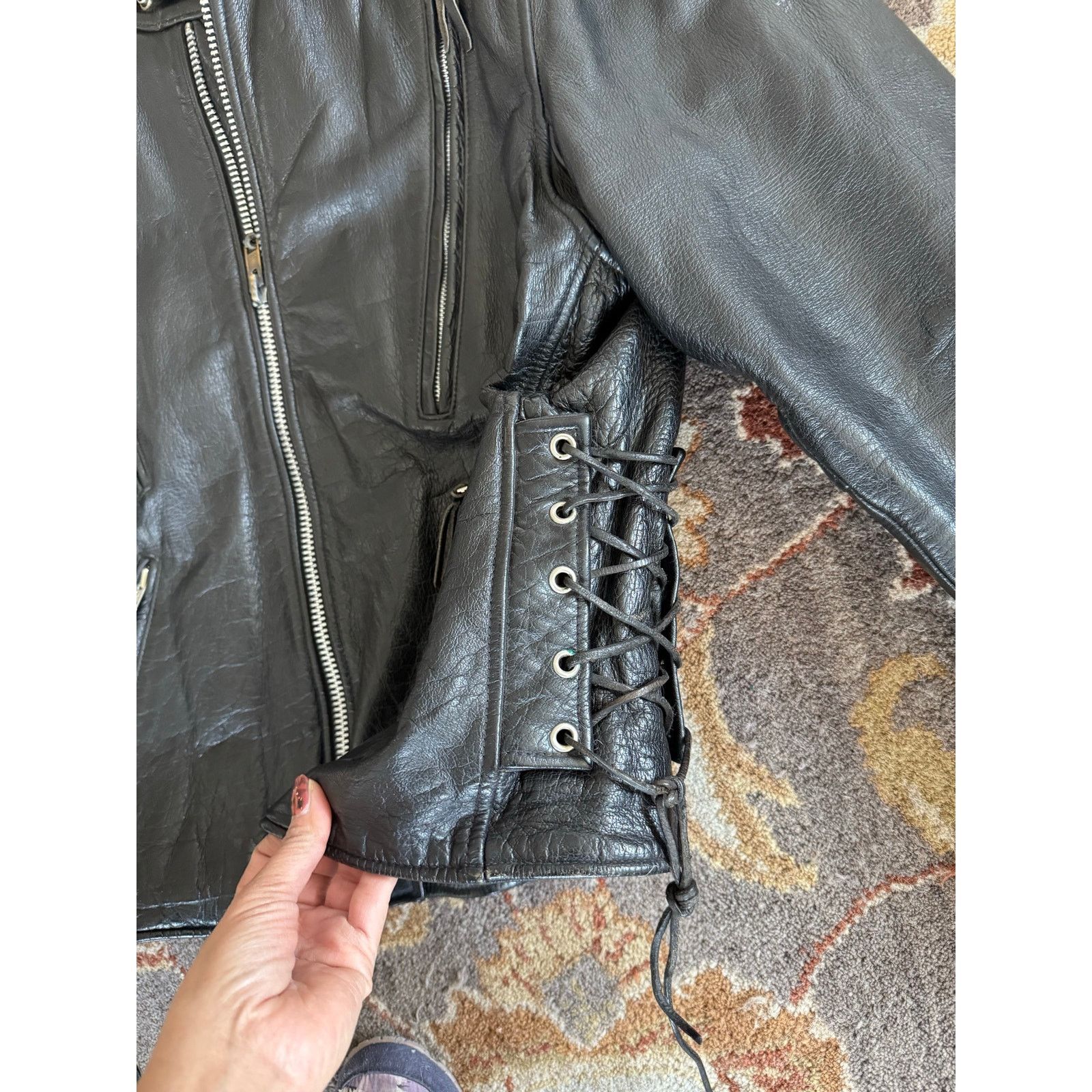 Other Vintage Bonus leather moto jacket size M rocker goth street Size M / US 6-8 / IT 42-44 - 4 Thumbnail