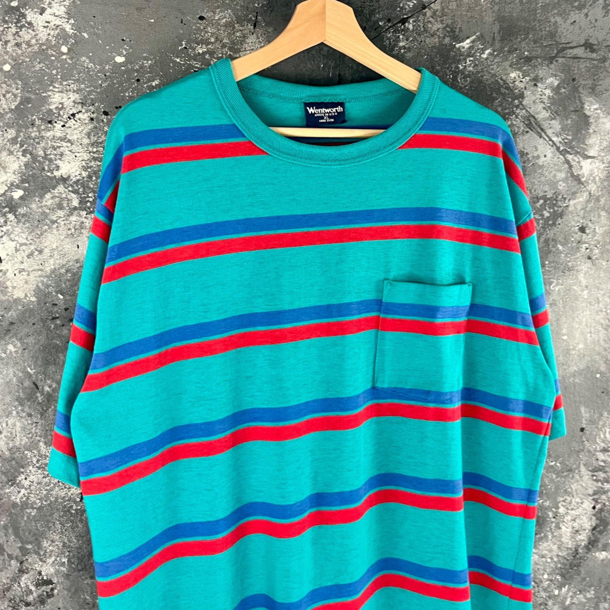 Vintage Vintage 90’s Stripe pocket shirt Size US XL / EU 56 / 4 - 2 Thumbnail