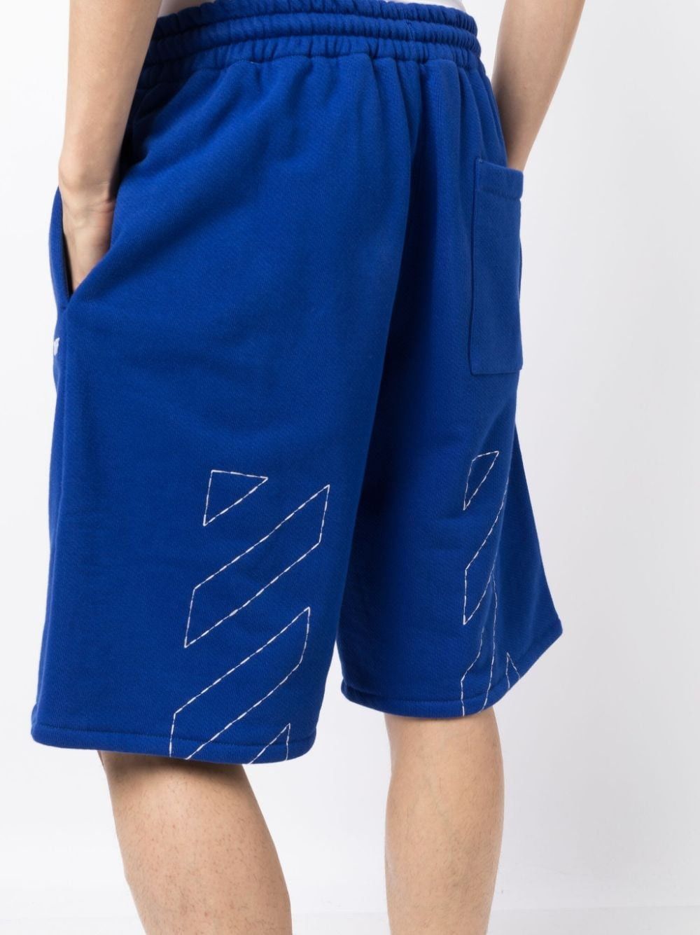 Off-White o1mle0225 Stitch Skate Sweatshort in Dark Blue Size US 32 / EU 48 - 6 Thumbnail