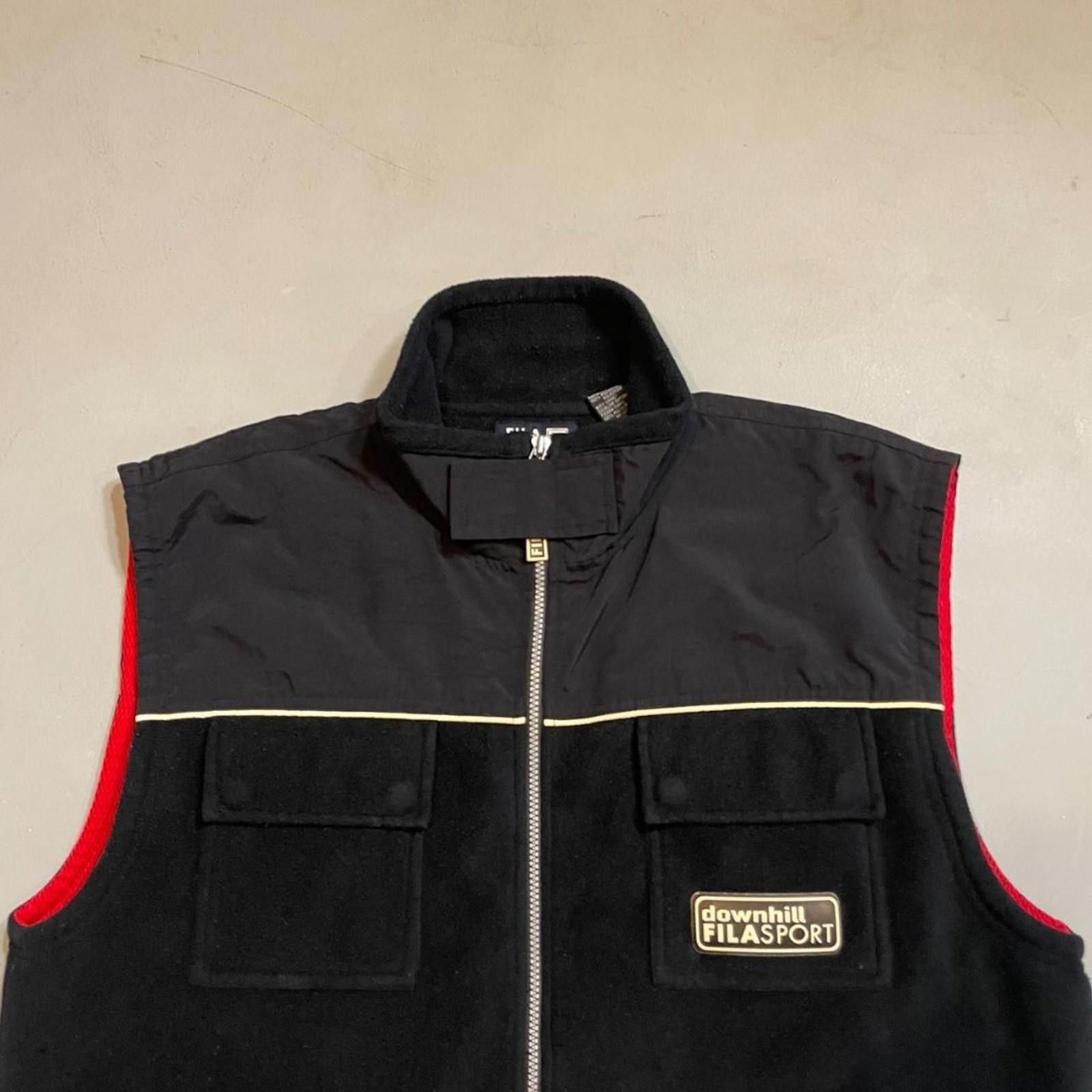 Fila 90s Fila Sport Downhill Black Vest Fleece Zip Up Mesh Lined Size US XL / EU 56 / 4 - 5 Thumbnail