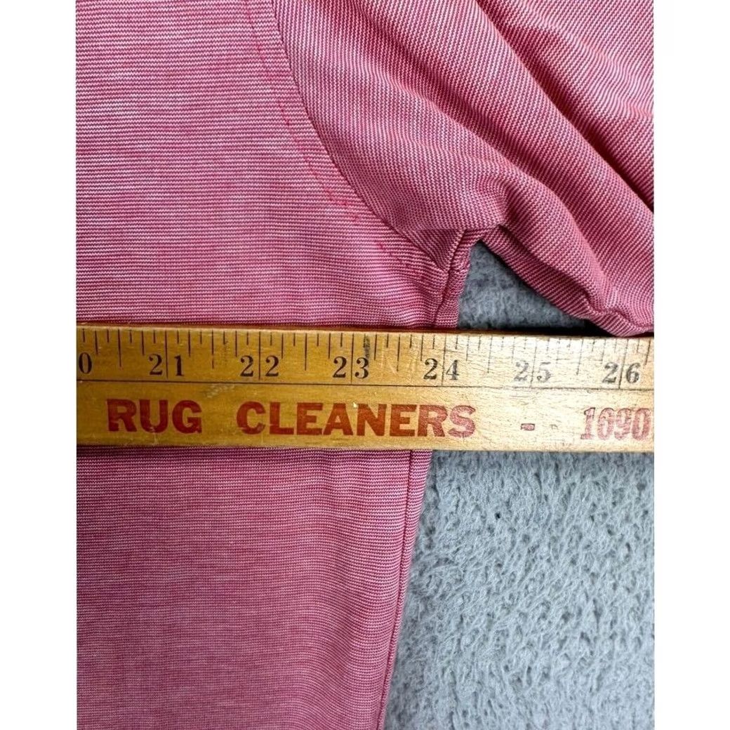 Vintage Linksoul Polo Shirt Men XL Striped Pink Tempus Fugit Button-Down Collared Short Sleeve 100% Cotton Golf Casual Activewear Size US XL / EU 56 / 4 - 5 Thumbnail