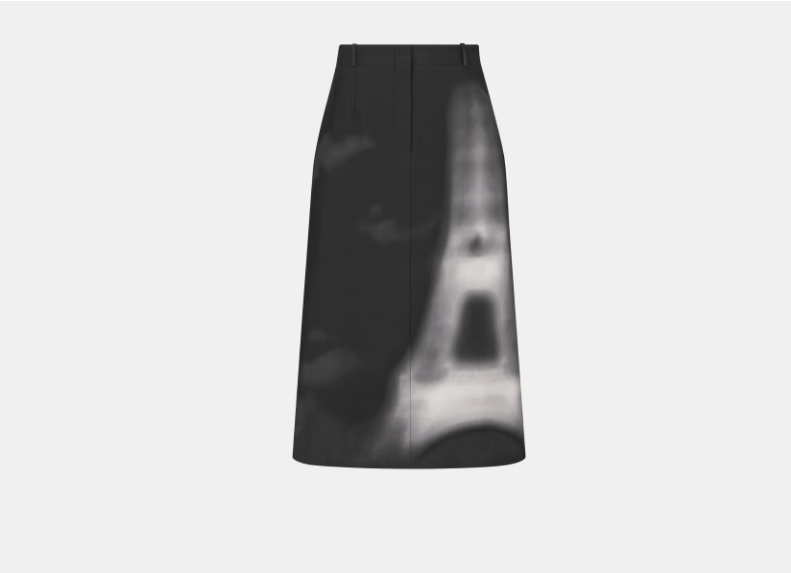 o1w1db11225 421J15 Mid-Length Skirt in Black/White