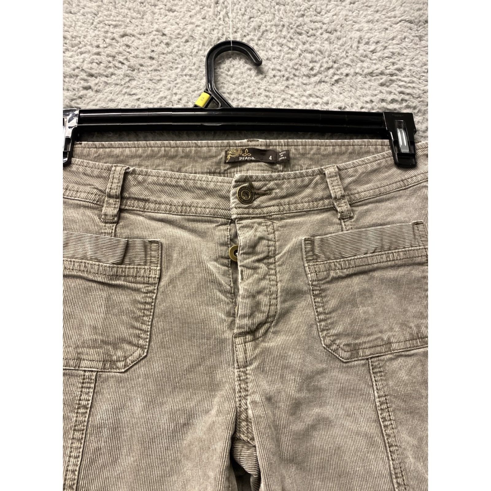 Prana prAna Pants Women's Size 4 Gray Corduroy Casual Stretch Pockets Regular Fit Size 27" / US 4 / IT 40 - 2 Thumbnail