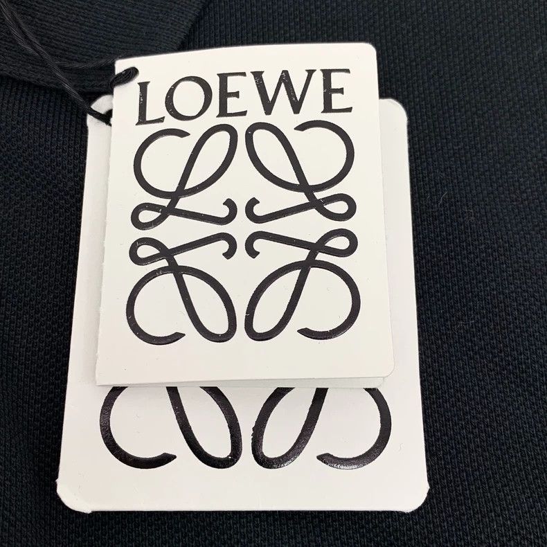 Loewe Loewe Black logo embroidered cotton collar short sleeve Po Size S / US 4 / IT 40 - 6 Thumbnail