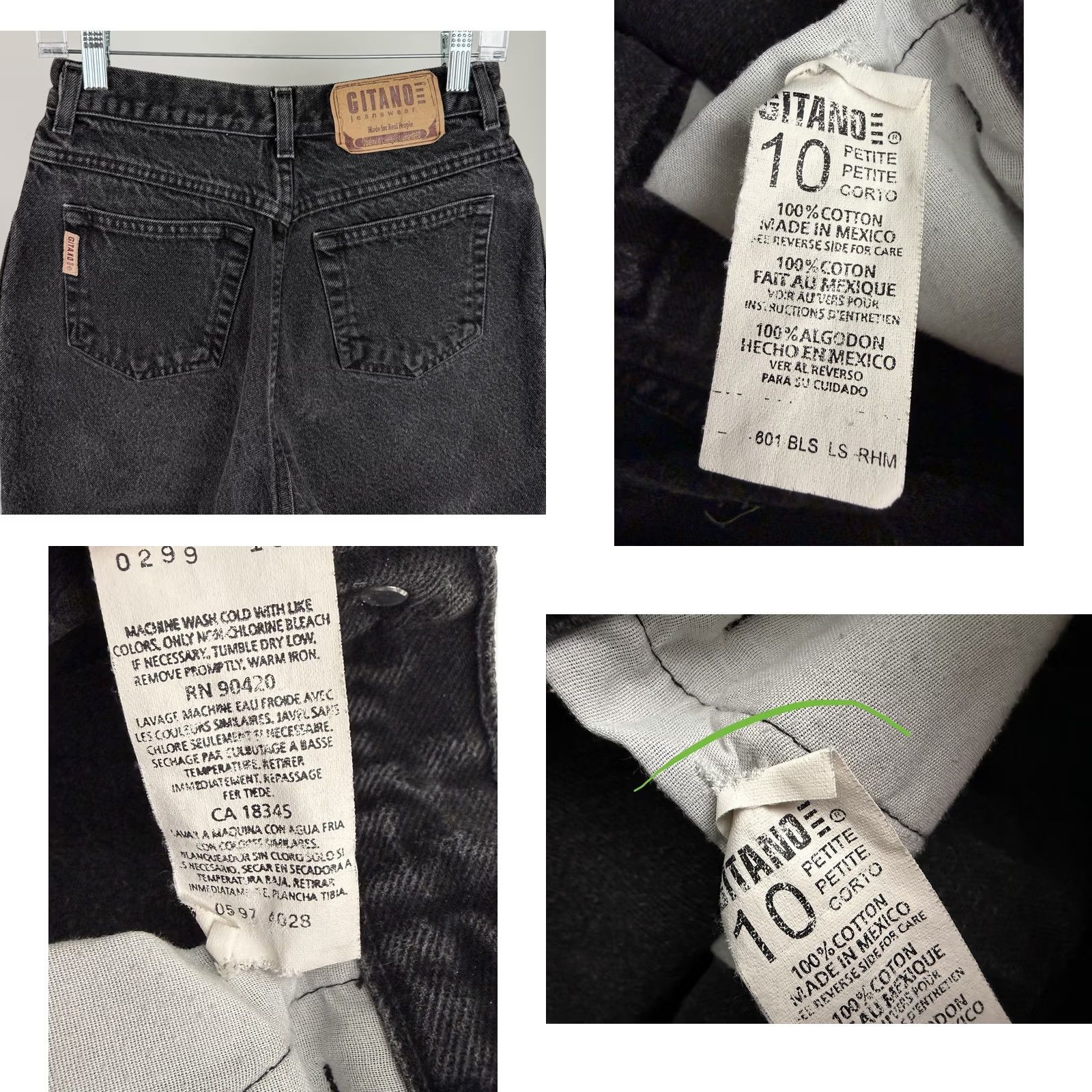 Vintage VINTAGE Gitano Jeans Womens 27x27 27 27x27 Relaxed High Rise Tapered Faded Black Denim 90s Womens Jeans Size 27" / US 4 / IT 40 - 8 Thumbnail