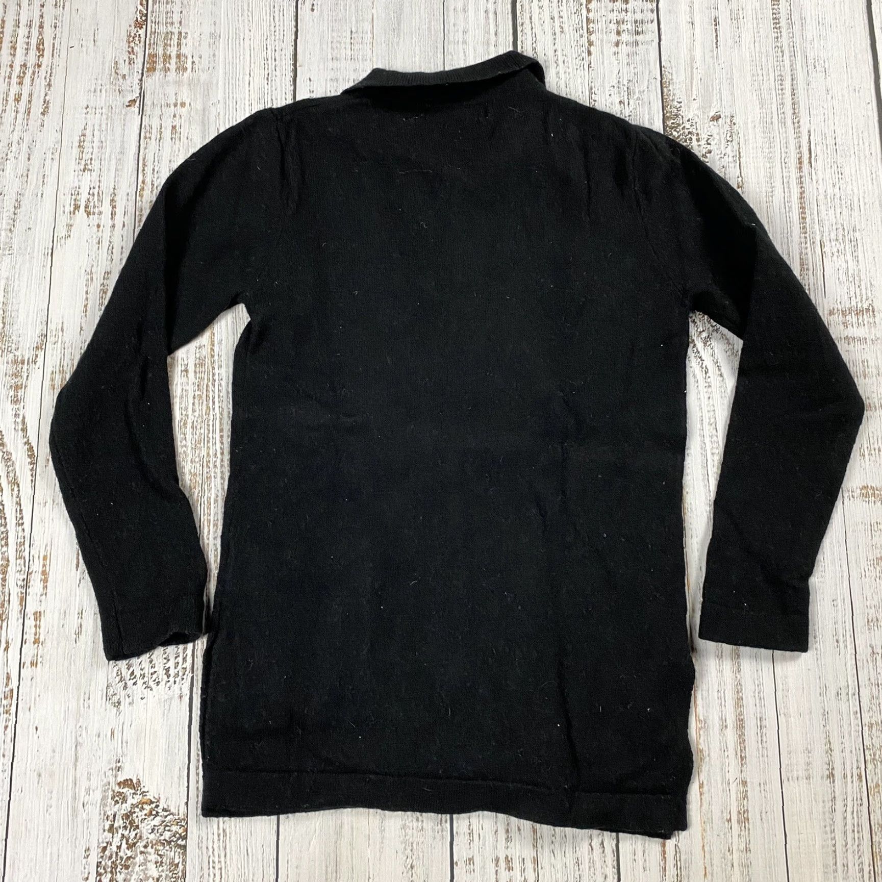 Vintage WOOLOVERS WOMENS CARDIGAN BLACK SIZE S PEARL BUTTON FRONT COLLARED PREPPY Size S / US 4 / IT 40 - 5 Thumbnail