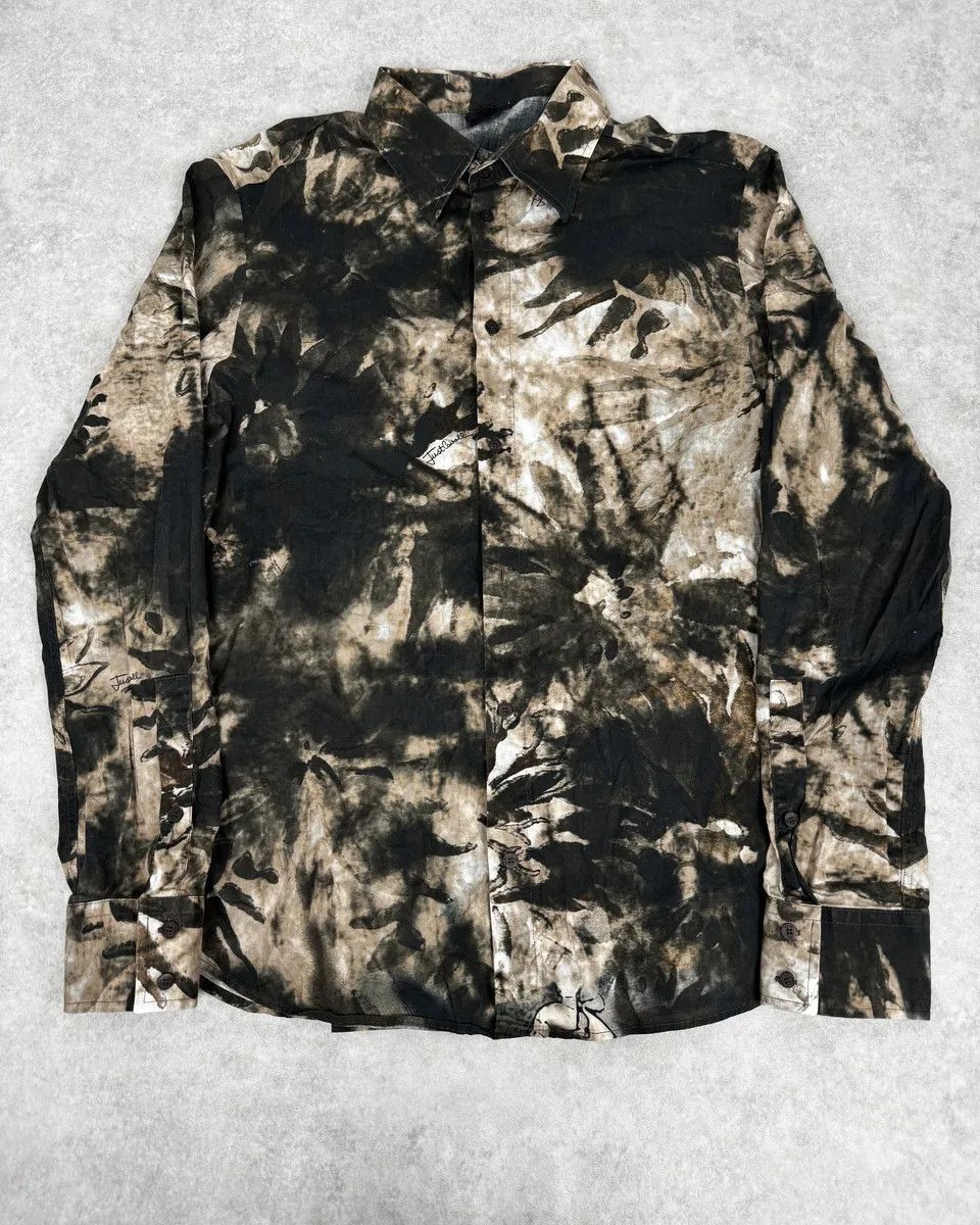 Just Cavalli AW2010 Cavalli Brown Leaf Print Modern Shirt Size US M / EU 48-50 / 2 - 1 Thumbnail