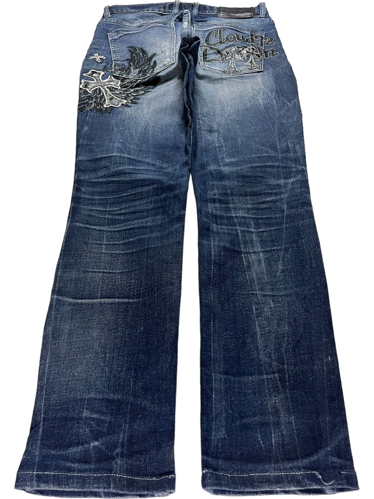 Japanese Brand × Seditionaries Vintage Japanese Brand Embellished Cross Patched Jeans Size US 33 - 2 Thumbnail