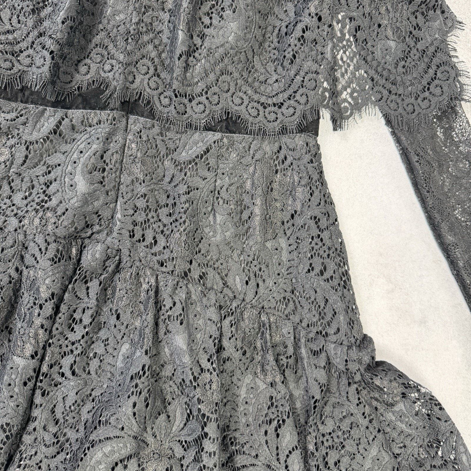 Vintage Perseverance London Paisley Ruffled Dress Black Size 12 midi Size M / US 6-8 / IT 42-44 - 21 Thumbnail