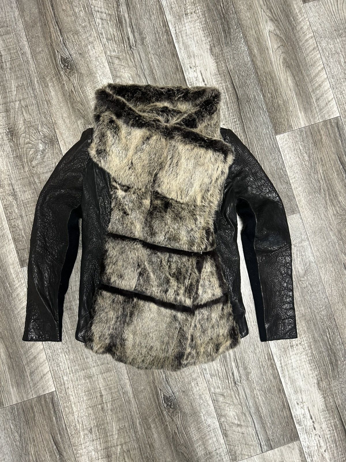 Designer × Helmut Lang × Vintage Helmut Lang for Intermix Rabbit Fur and Lamb Leather Jacket Size M / US 6-8 / IT 42-44 - 1 Thumbnail