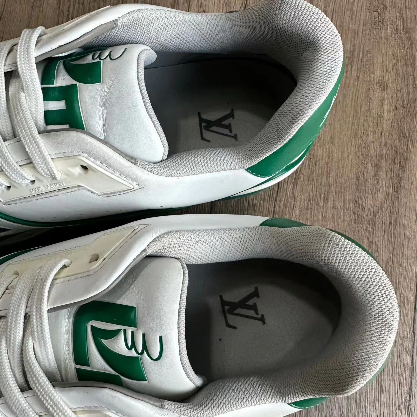 Louis Vuitton LV Trainer, original white and green, size 42.5 Size US 9.5 / EU 42-43 - 5 Thumbnail