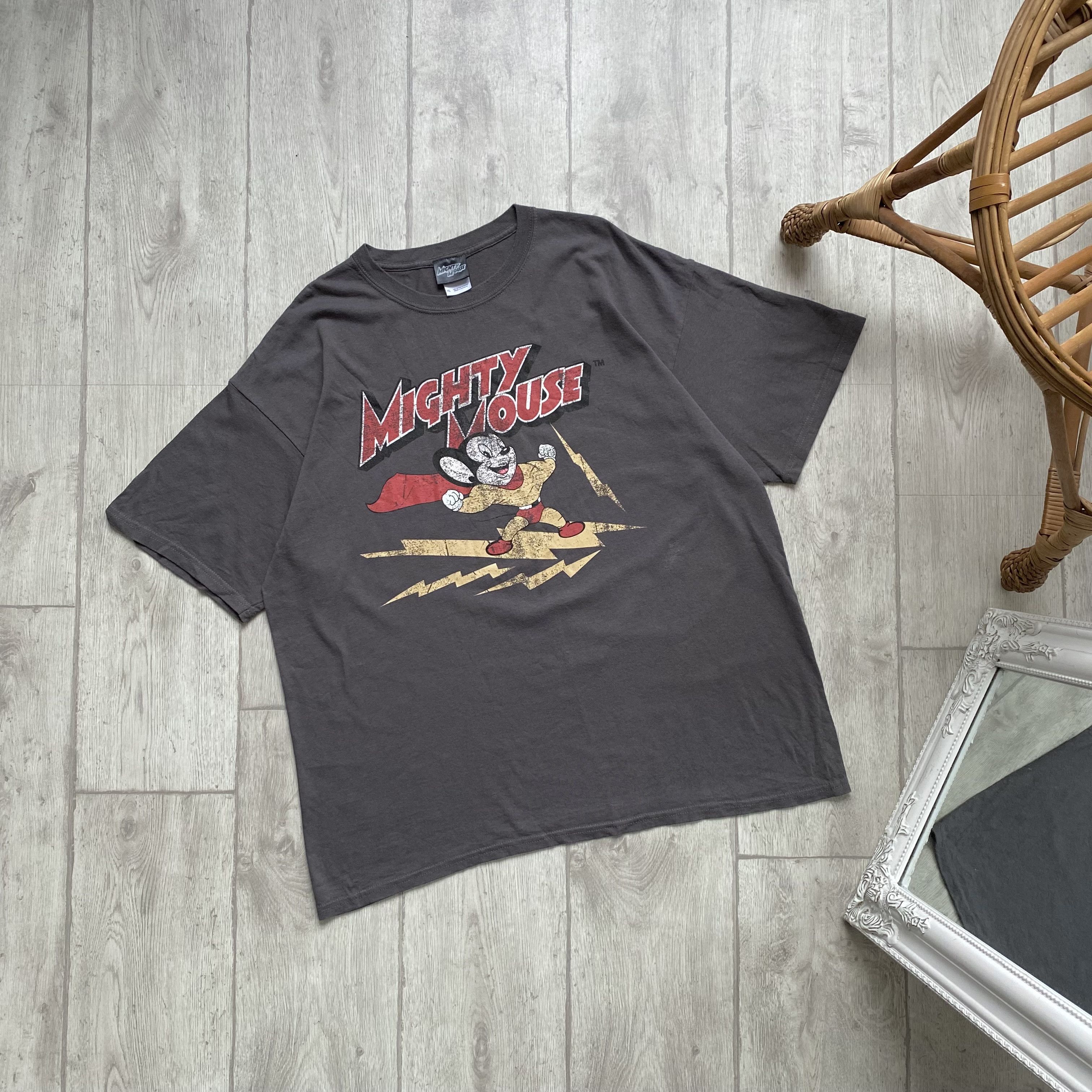 Disney Mighty Mouse Big Logo T-shirts vintage tee Size US XL / EU 56 / 4 - 1 Thumbnail
