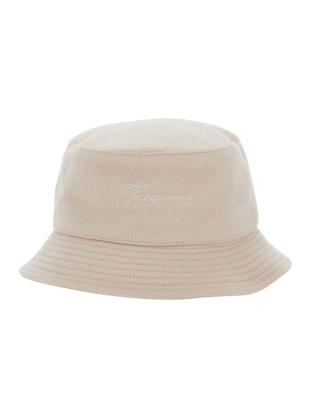 Jacquemus 'Le Bob Cachemiro' Beige Bucket Hat with Logo Lettering Embroidery on the Front and Ribbed Brim in Wool Man Size ONE SIZE - 1 Thumbnail