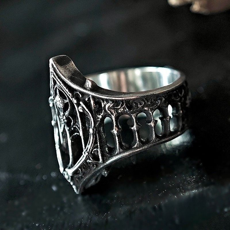 Other Vintage Gothic “X” Ring – Classic Darkwear Statement Band Size ONE SIZE - 4 Thumbnail
