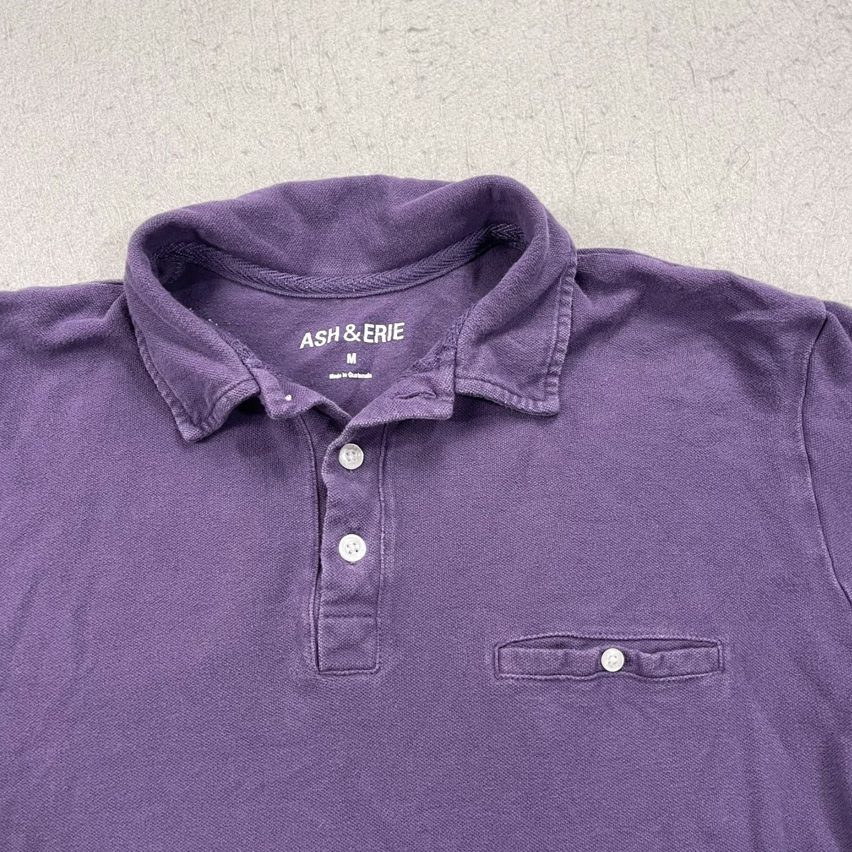 ASH Ash & Erie Polo Shirt Mens M Purple Solid Cotton Blend Golf Casual Pique Shirt Size US M / EU 48-50 / 2 - 2 Thumbnail
