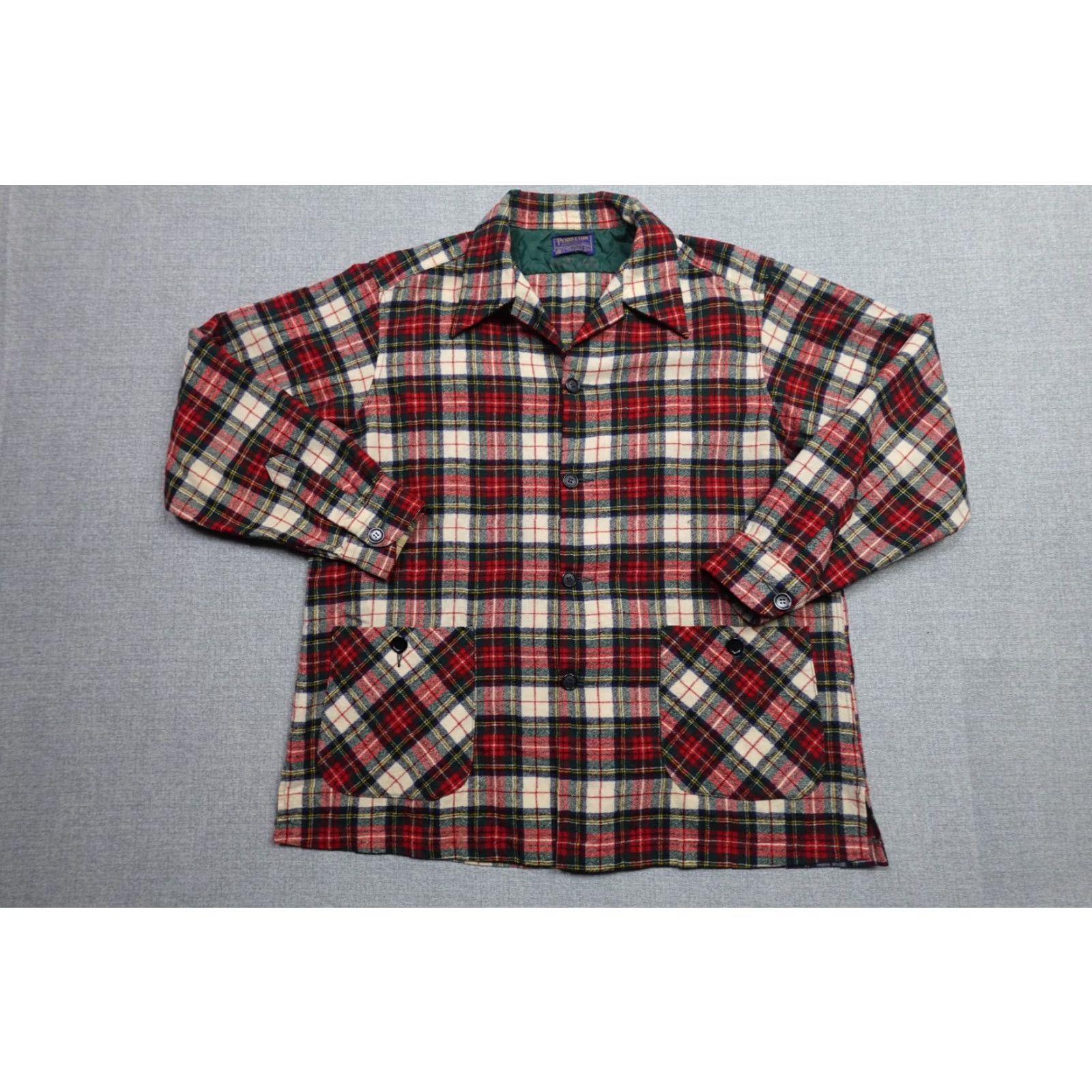 Pendleton Pendleton Jacket Mens XL Red Plaid Wool Overcoat 80s Vintage Lumberjack Outdoors (Jacket) Size US XL / EU 56 / 4 - 4 Thumbnail