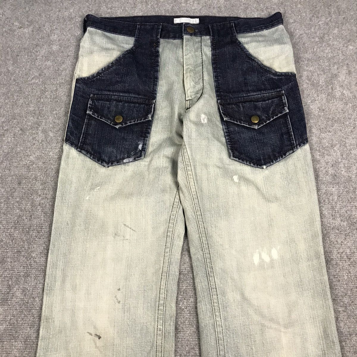 Number (N)ine NUMBER NIME LIGHT DENIM BUSHPANTS DISTRESS JEANS Size US 30 / EU 46 - 2 Thumbnail