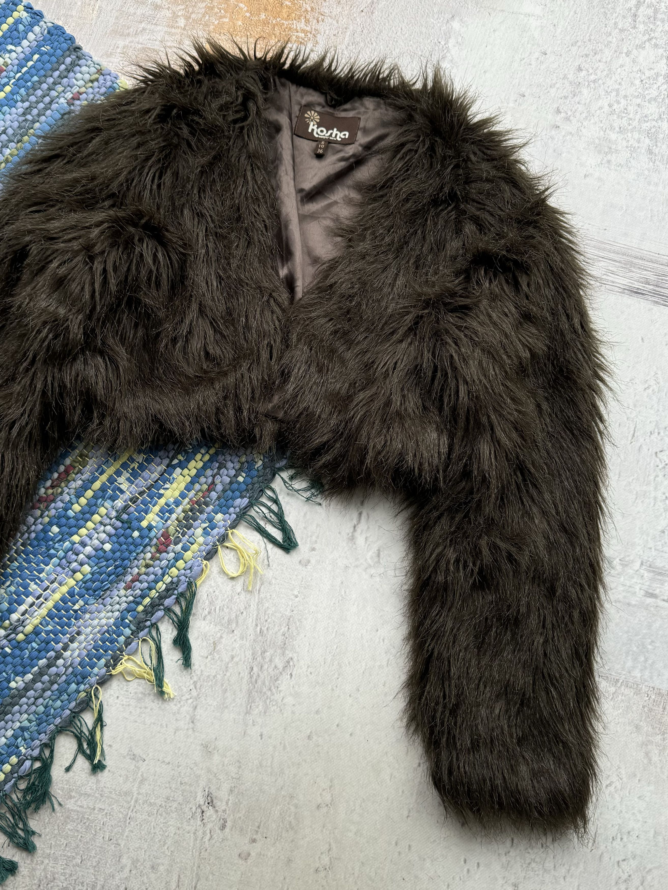 Vintage Vintage Cropped Faux Fur Coat A413D15(433) Size S / US 4 / IT 40 - 3 Thumbnail