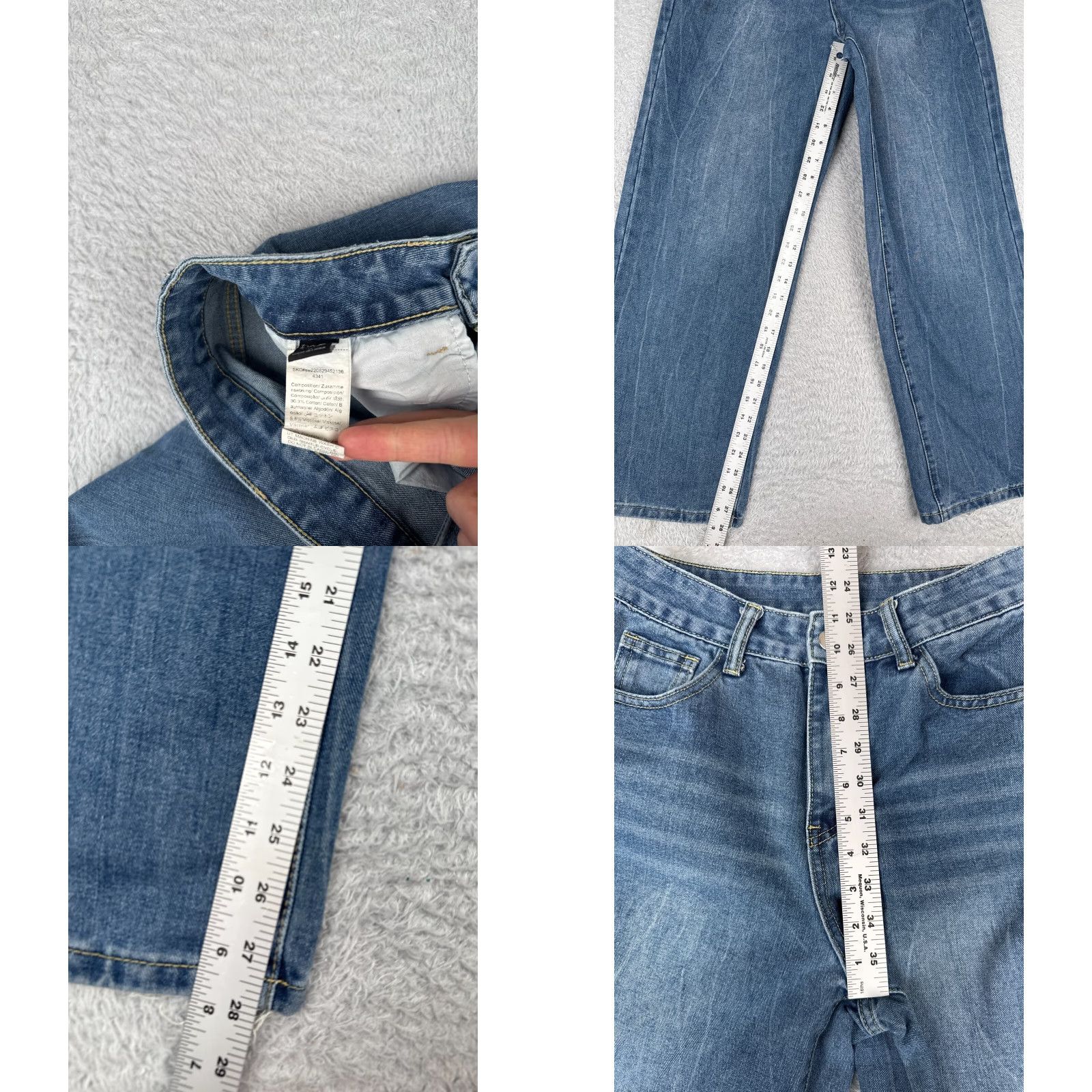 Madewell Dazy Jeans Women 26 Blue Denim Wide Leg High Rise Cotton Blend Medium Wash 26x28 Size 26" / US 2 / IT 38 - 8 Thumbnail