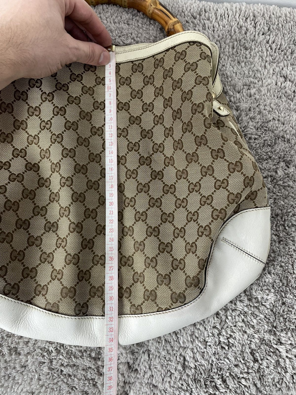 Gucci Gucci Monogram Peggy Bamboo Top Handle Medium Shoulder Bag Size ONE SIZE - 21 Thumbnail
