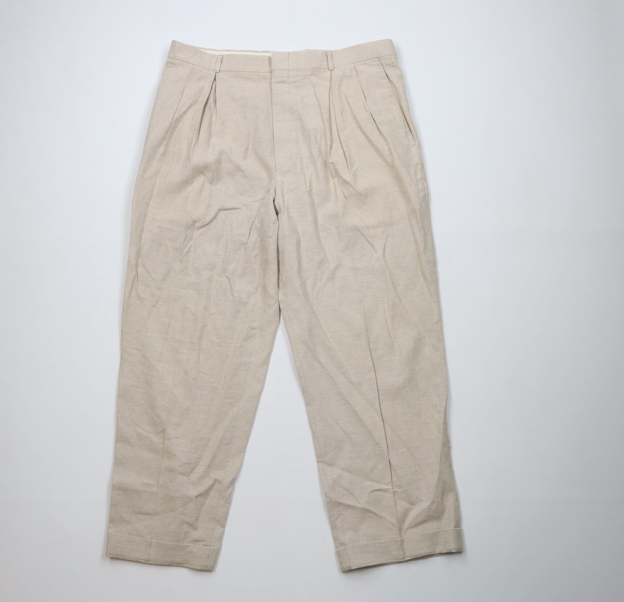 Vintage Vintage 90s Streetwear Pleated Wide Leg Chino Pants USA Size US 38 / EU 54 - 1 Thumbnail