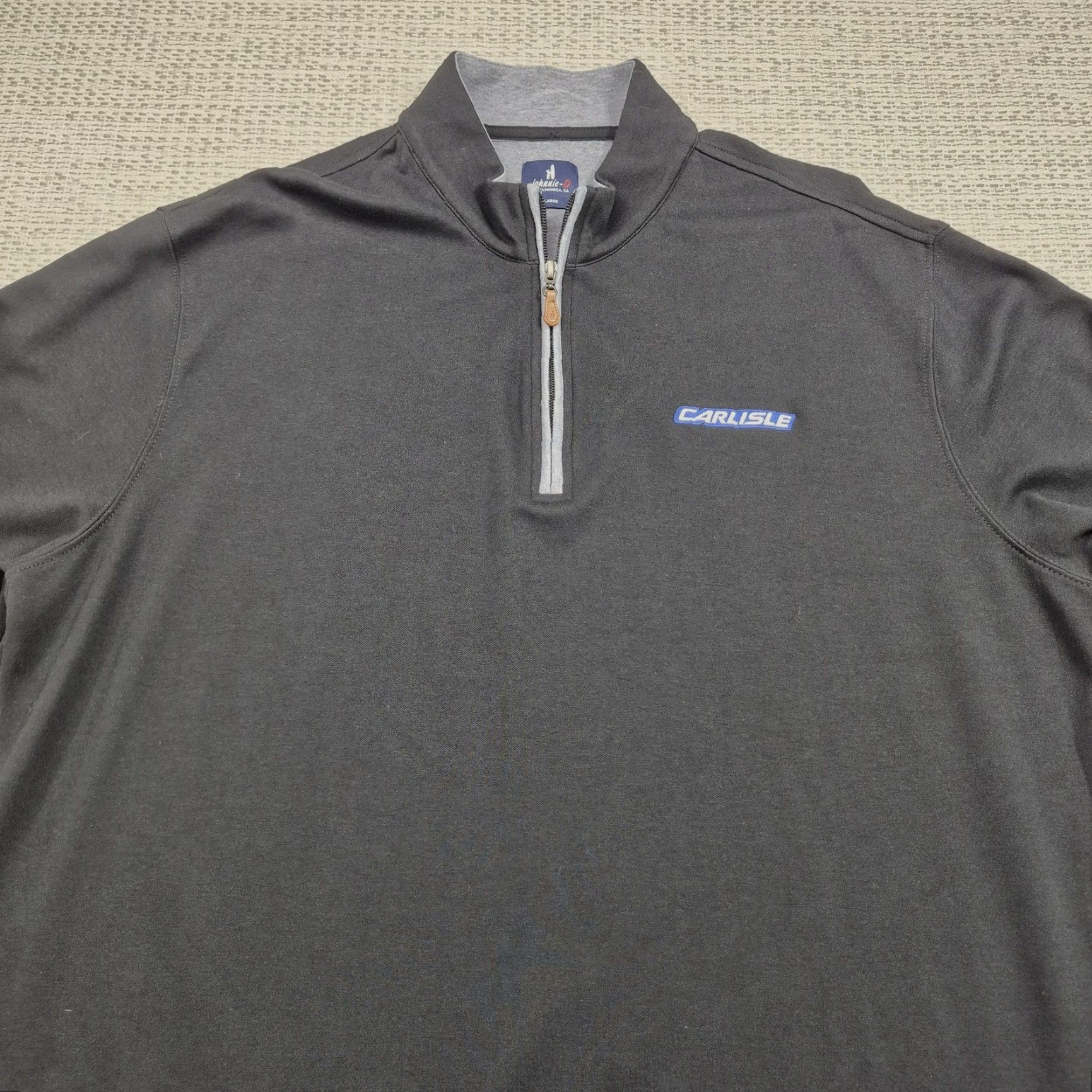 johnnie-O johnnie-O Pullover Mens XL Black 1/4 Zip Mock Neck Logo Sweatshirt Size US XL / EU 56 / 4 - 4 Thumbnail