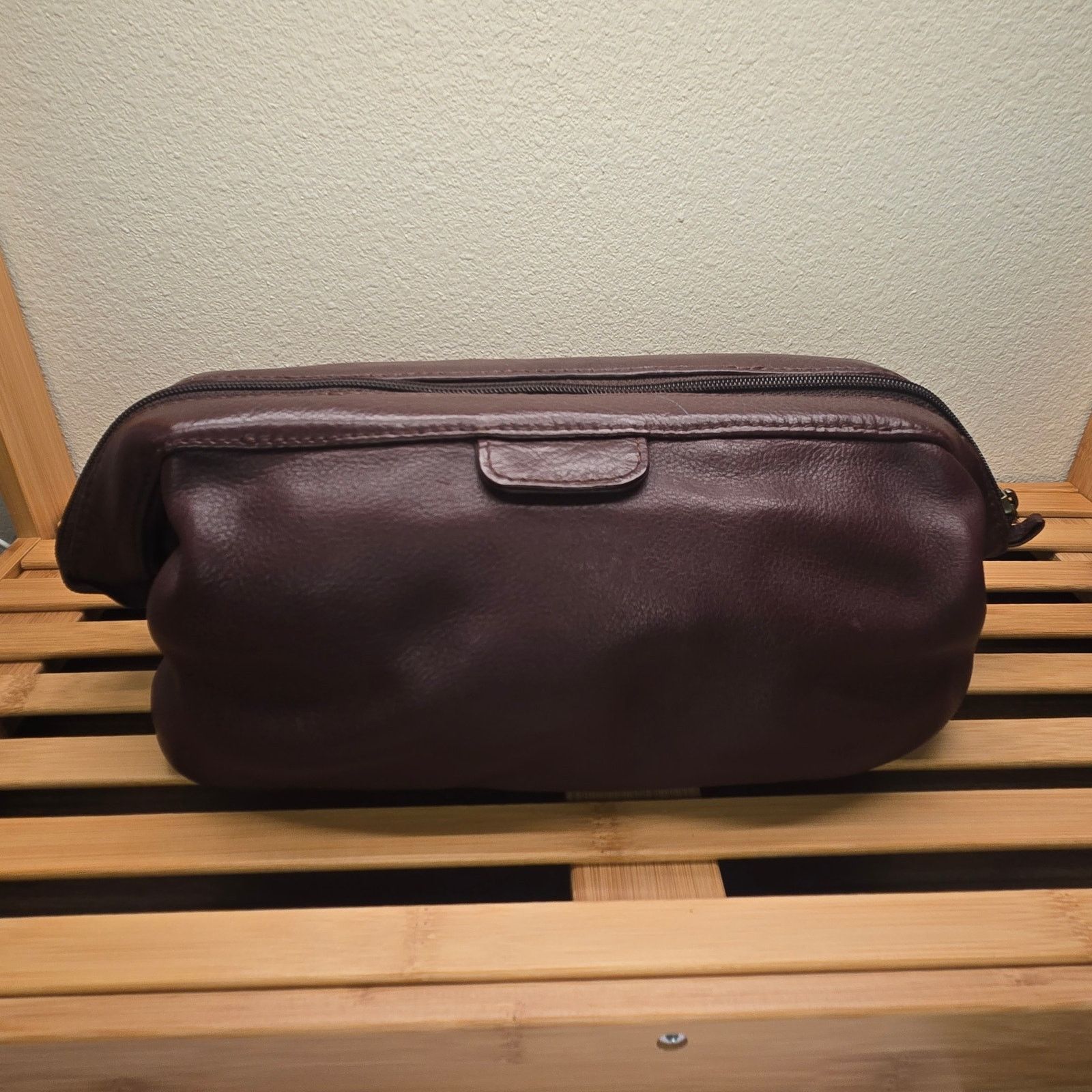 Vintage Vintage Private Label Dark Brown Grain Leather Toiletry Bag Size ONE SIZE - 3 Thumbnail