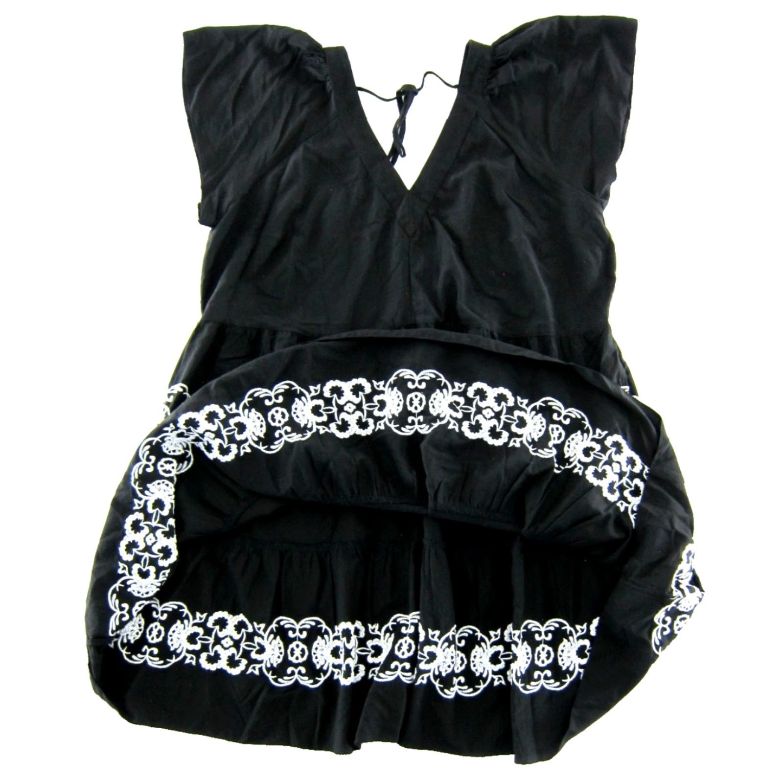Old Navy Old Navy Dress V-Neck Smock Pocket Short Sleeve XL Empire Waist Black White Dress Size 40" / US 18 - 5 Thumbnail