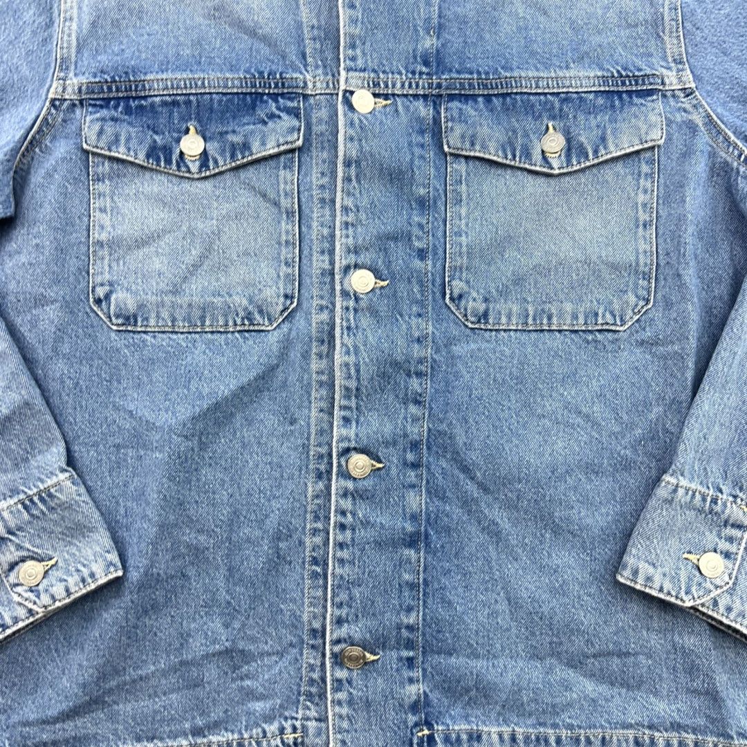 J.Lindeberg J Lindeberg Hunt Washed Denim Overshirt Mens Small Blue Button Pockets Size US S / EU 44-46 / 1 - 1 Thumbnail
