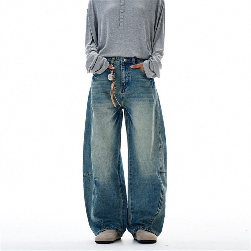 Jean Men's punk distressed washed loose vintage scimitar jeans Size US 32 / EU 48 - 1 Thumbnail