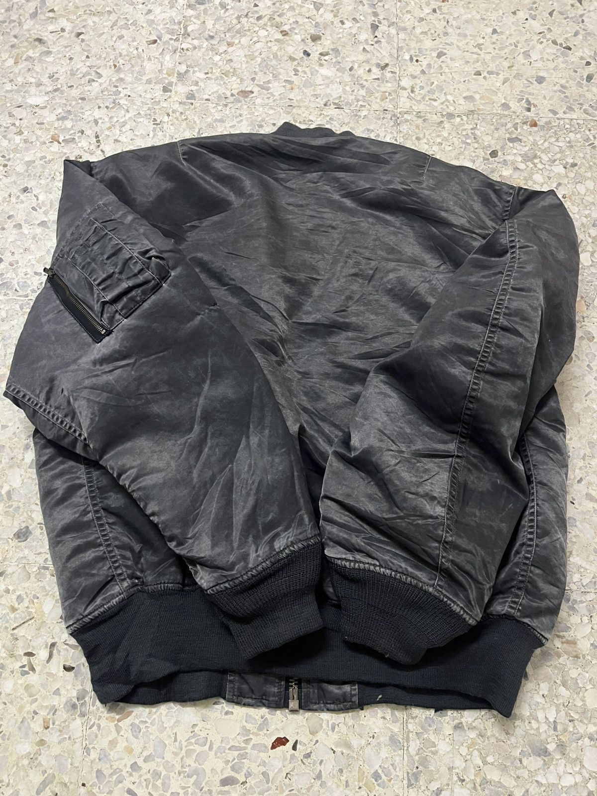 Japanese Brand Vintage Machope Japan MA-1 Bomber- Beautiful Sun-Faded Black Size US L / EU 52-54 / 3 - 10 Thumbnail