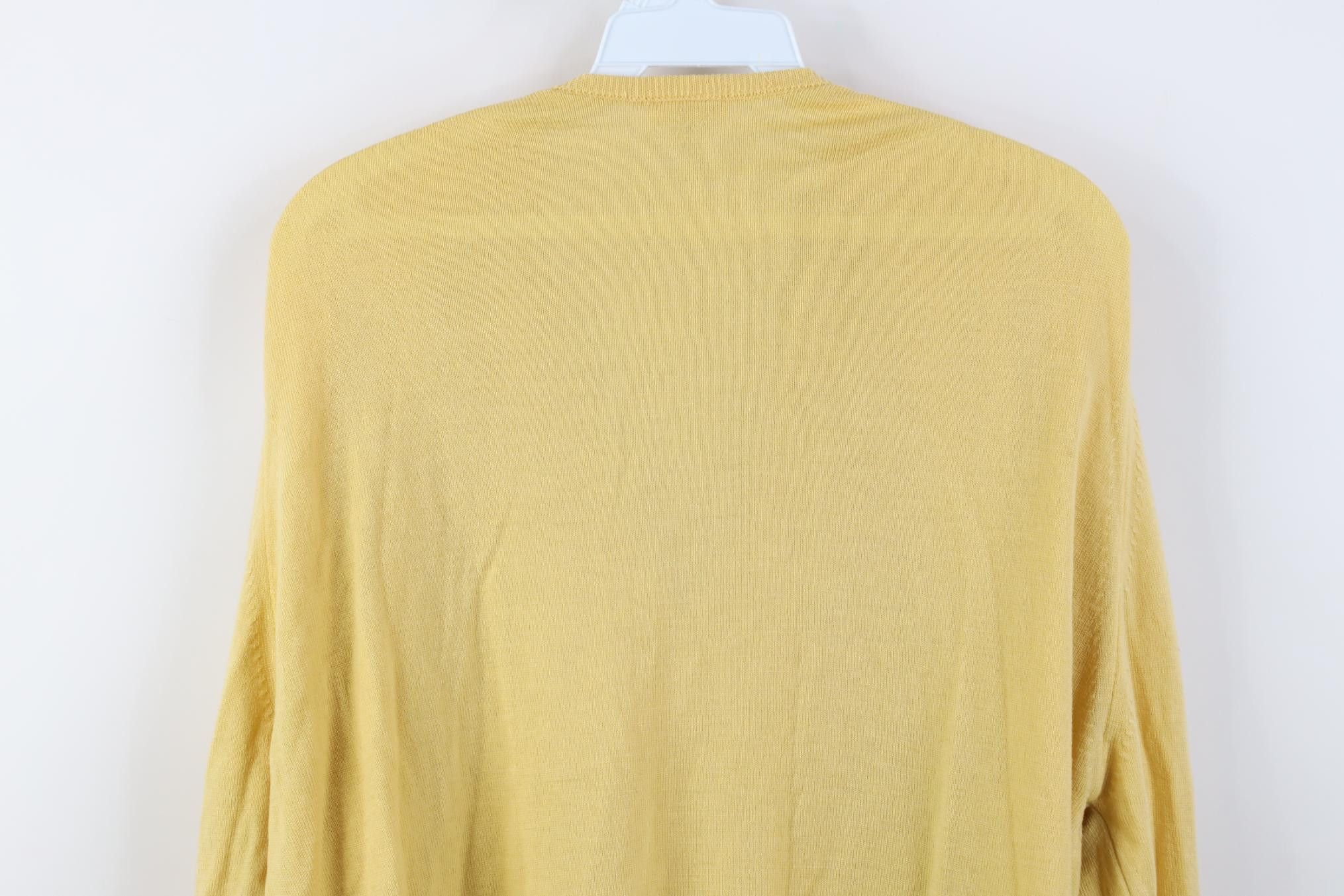 Vintage Vintage 70s Streetwear Lambswool Knit V-Neck Sweater Yellow Size US XL / EU 56 / 4 - 16 Thumbnail