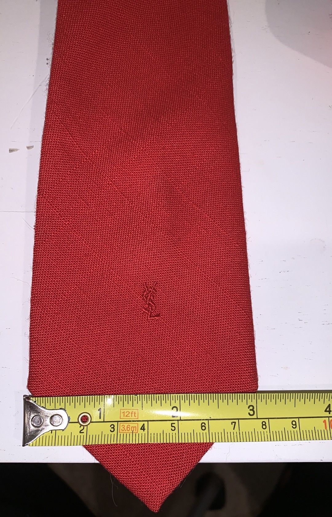 Yves Saint Laurent YSL WOVEN TIE MILLION DOLLAR RED Size ONE SIZE - 4 Thumbnail