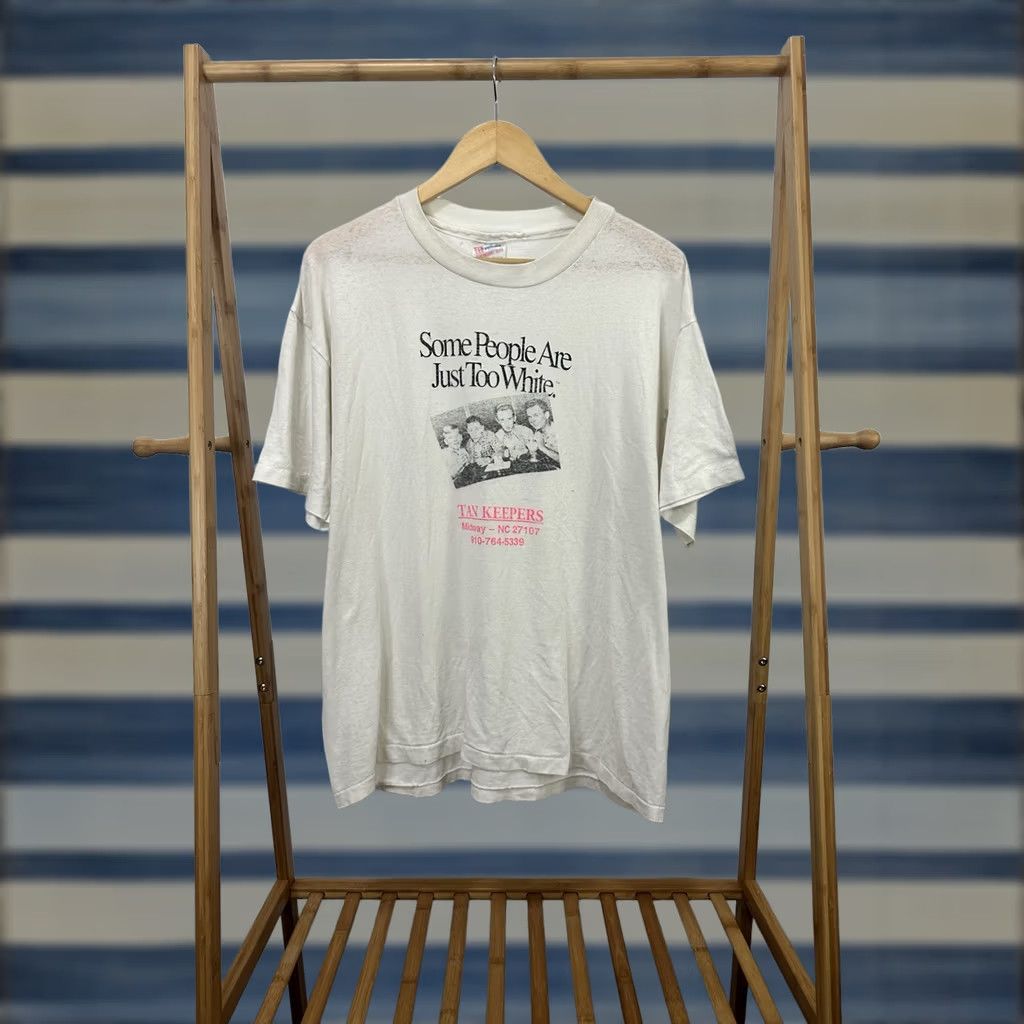 Hanes VTG 90s Some People Are Just Too White Paper Thin Burnout Worn T-Shirt XL Men White Hanes Shirt Mens XL White Burnout Paper Thin 90s Size US XL / EU 56 / 4 - 1 Thumbnail