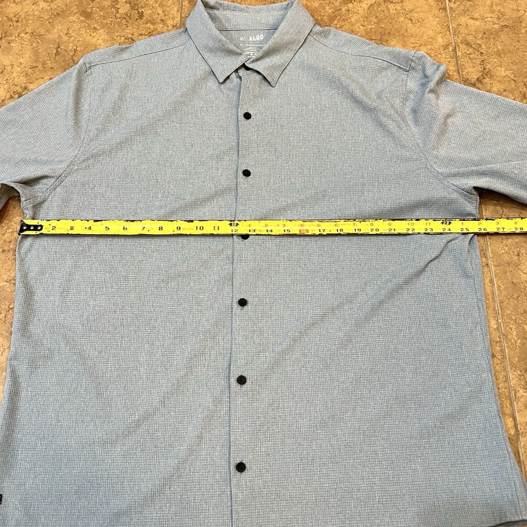 Vintage 01. Algo Mens 2XL Blue Performance UPF 40+ Long Sleeve Wicking Full Button Shirt Size US XXL / EU 58 / 5 - 4 Thumbnail