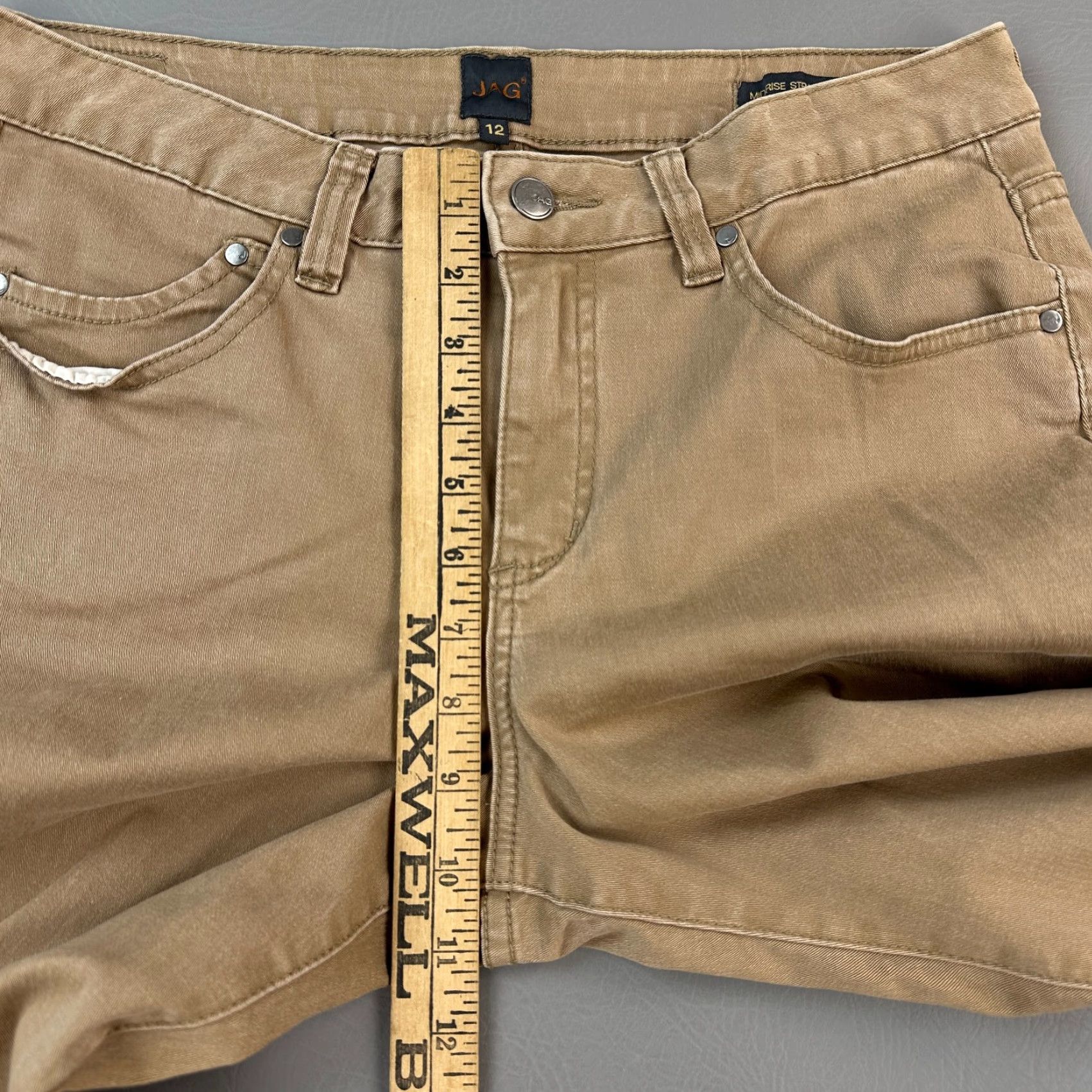 Vintage JAG Pants Women's 32x30 Tan Mid Rise Straight Leg Stretch Outdoor Casual Size 34" / US 12 / IT 48 - 5 Thumbnail
