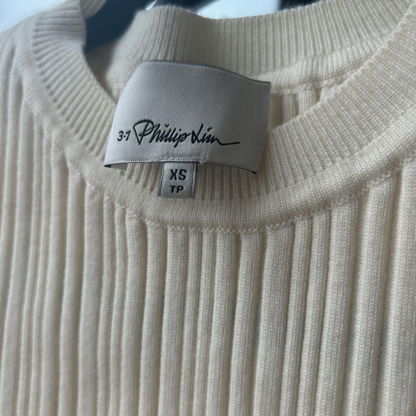 3.1 Phillip Lim 3.1 Phillip Lim Cream Ribbed Sleeveless Sweater XS Size XS / US 0-2 / IT 36-38 - 2 Thumbnail
