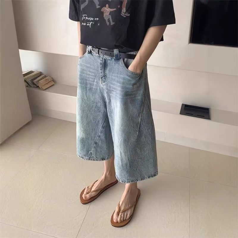 Japanese Brand × Jean Light blue casual street retro straight denim shorts Size US 32 / EU 48 - 2 Thumbnail