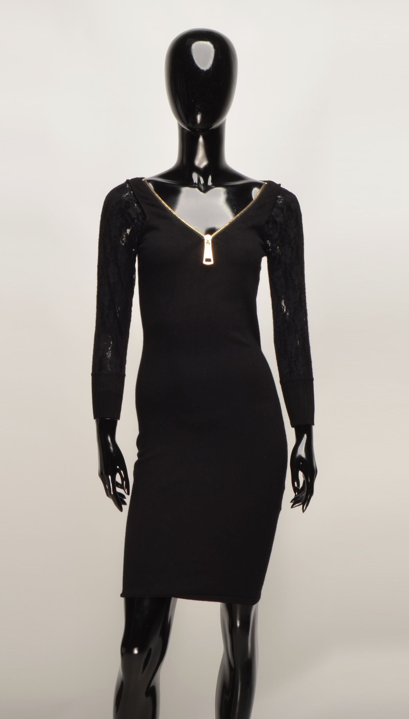 Morgan De Toi Morgan de Toi Y2K Glam Lace Sleeves Mini Black Dress Size XS / US 0-2 / IT 36-38 - 1 Thumbnail