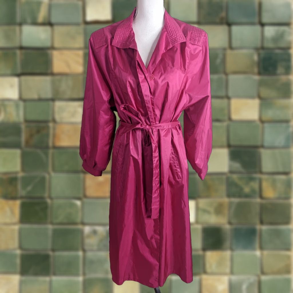 Vintage VINTAGE Hot Pink Softshell Rain Trench Coat Jacket Womens Size 10 Medium Size M / US 6-8 / IT 42-44 - 1 Thumbnail