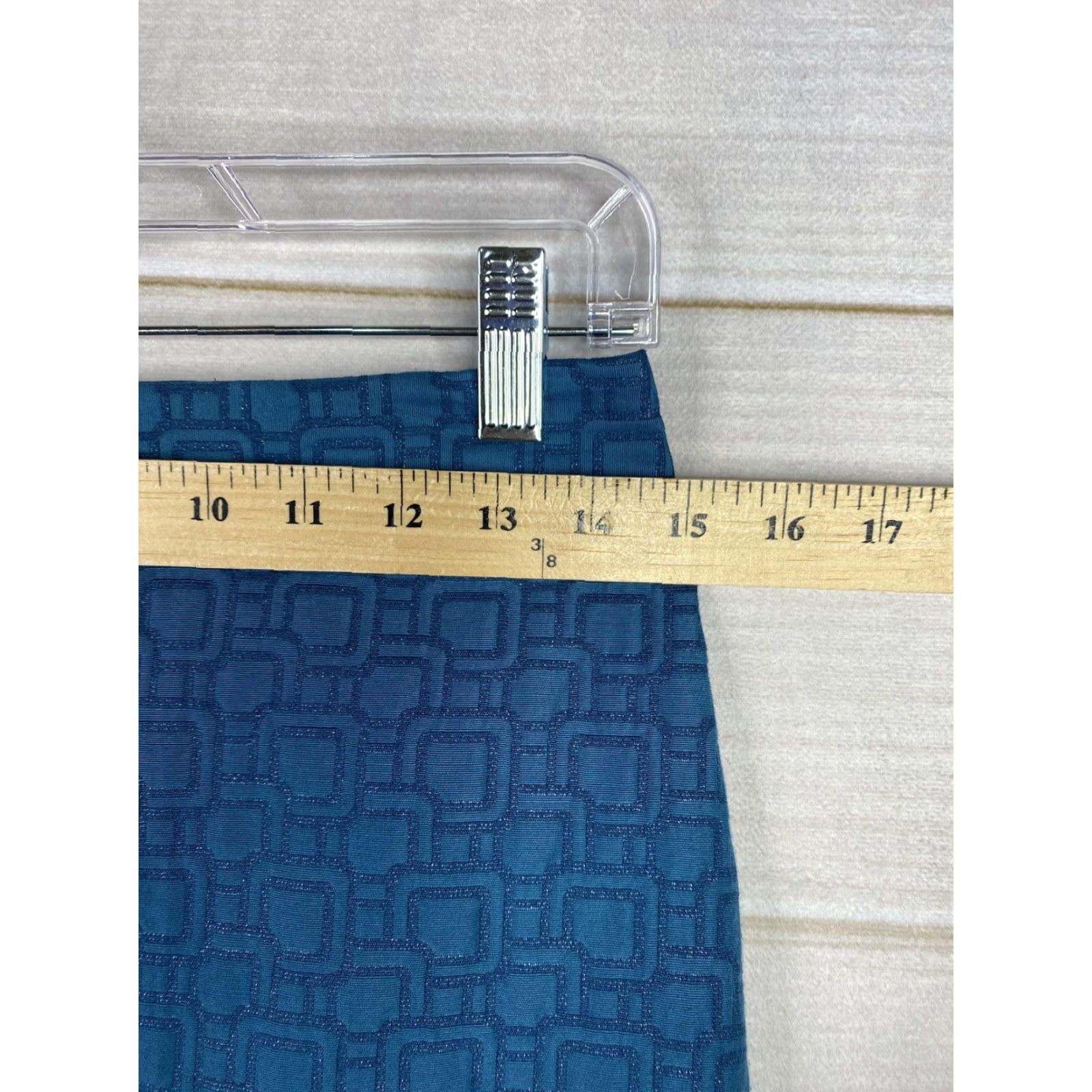 Ann Taylor Ann Taylor Loft Skirt Womens 2 Petite Blue Printed Mini Straight Pencil Lined Skirt - 2P Petites Blue Geometric Zipper Lined Casual Classic Short Size 26" / US 2 / IT 38 - 3 Thumbnail