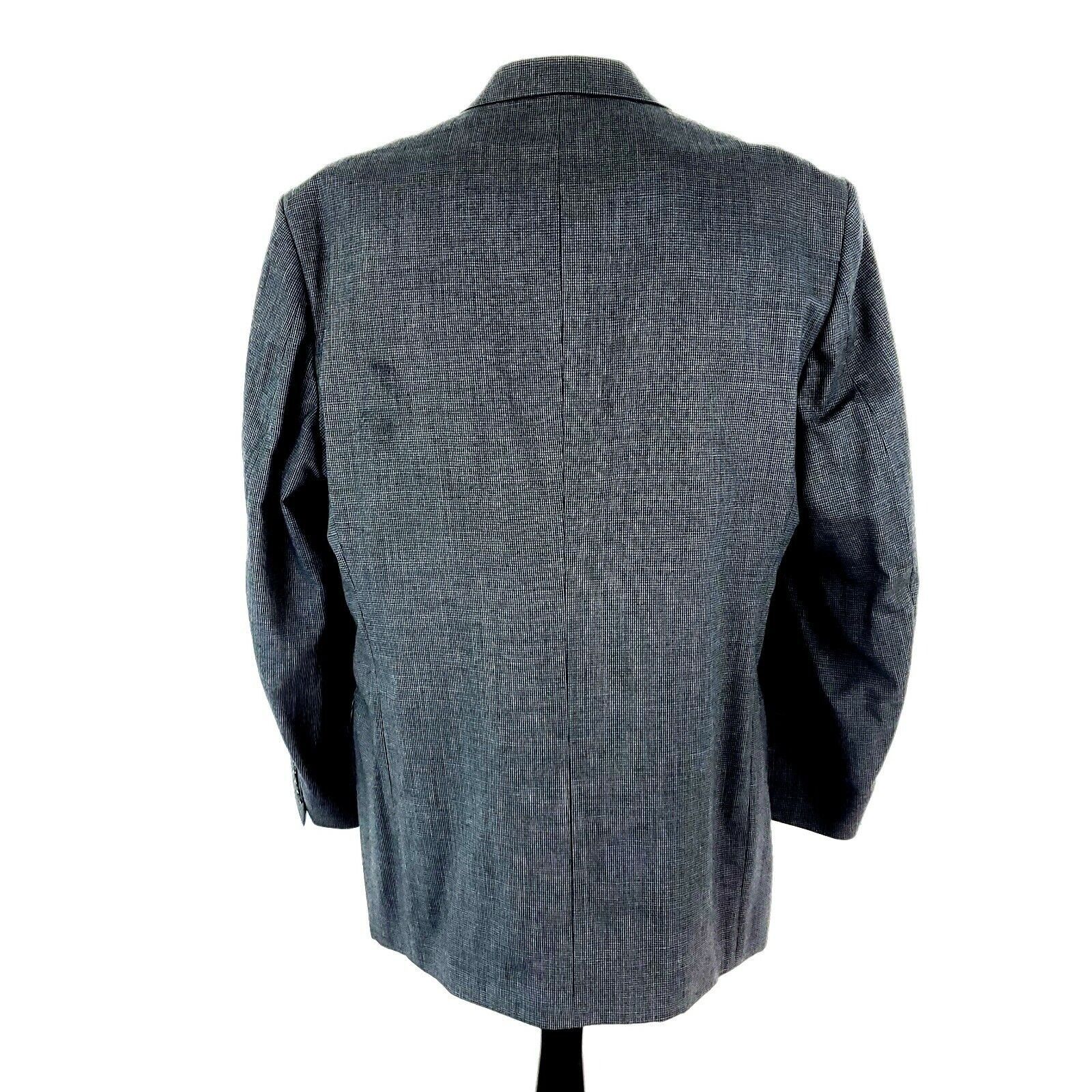 Stafford Stafford Wool Heavy Wool 2 Button Sport Coat 44L Gray Nailsh Size 44L - 6 Thumbnail