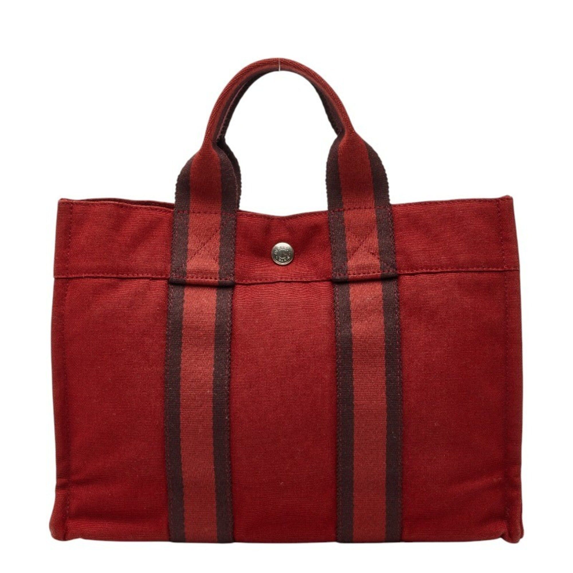 Hermes Hermes Fourre-Tout Tote PM Handbag, Red Canvas, Women's HERMES Size ONE SIZE - 1 Thumbnail