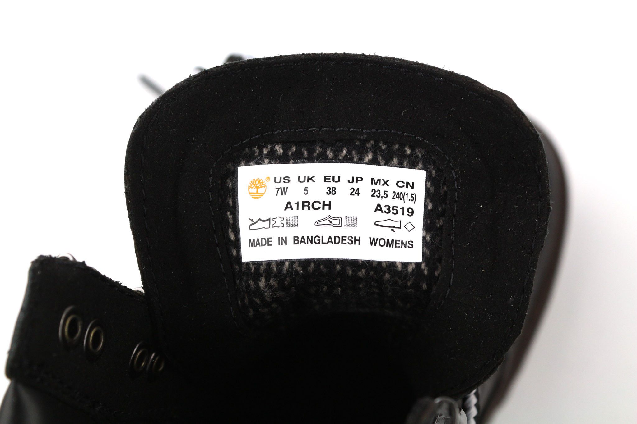 Timberland A1RCH-A3519 EU37.5/38 Black Leather Lace Shoes 80846 Size US 6.5 / IT 36.5 - 12 Thumbnail