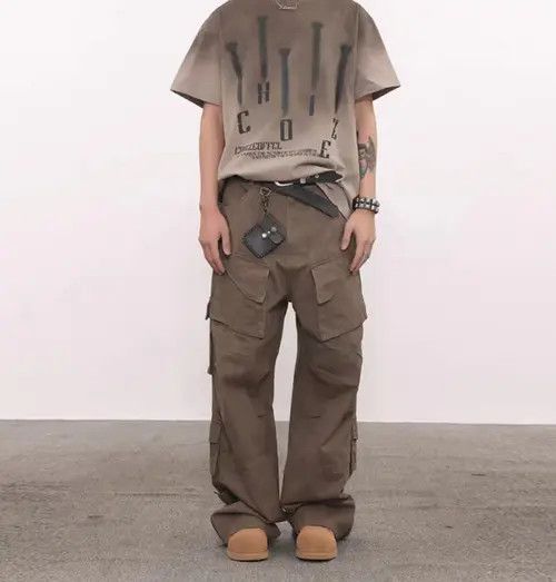 Japanese Brand Vintage Street Hip Hop Multi-Pocket Zipper Work Pants Size US 28 / EU 44 - 5 Thumbnail