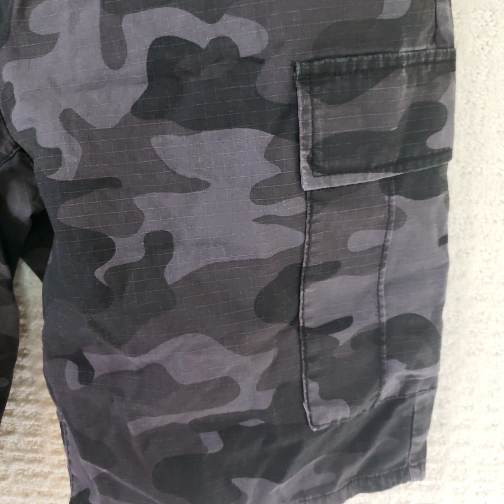 Vintage Lazer Drawstring Shorts Men’s L Black Camo Cotton Cargo 36x11 Size US 33 - 5 Thumbnail